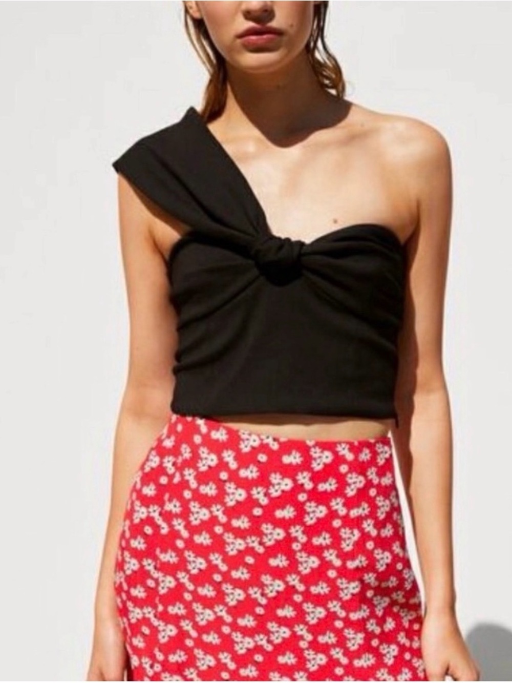 Zara Knotted Shoulder Bustier Top